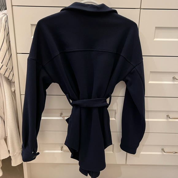 SHEIN - Solid Flap Pocket Belted Coat - Picture 3 of 7